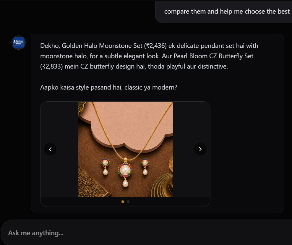 Conversational vs. Showcase UI